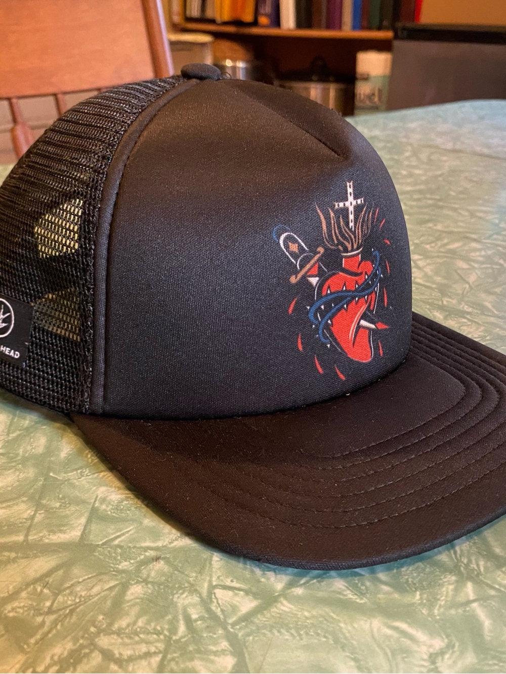 Nice Premium Black The Queens Head Sacred Heart Tattoo Style SnapBack Hat